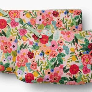 Rifle Paper Co. Zippered Pouch Set - 2 pouches for cosmetics, travel, work, etc
